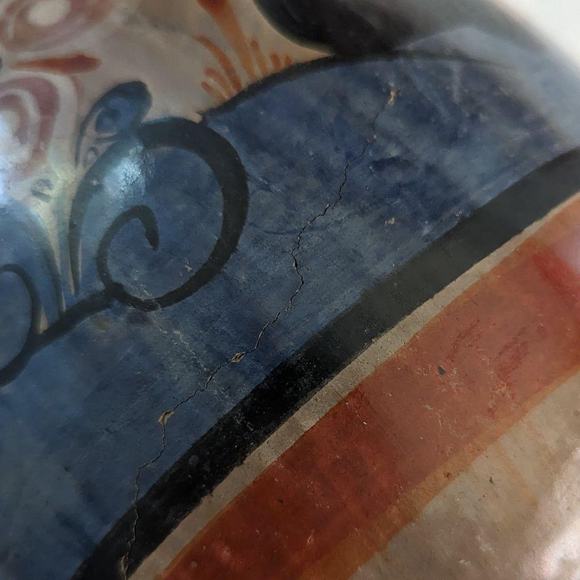 Vintage Tonala Hand Painted Mexican Folk art Pottery Vase - Picture 4 of 15